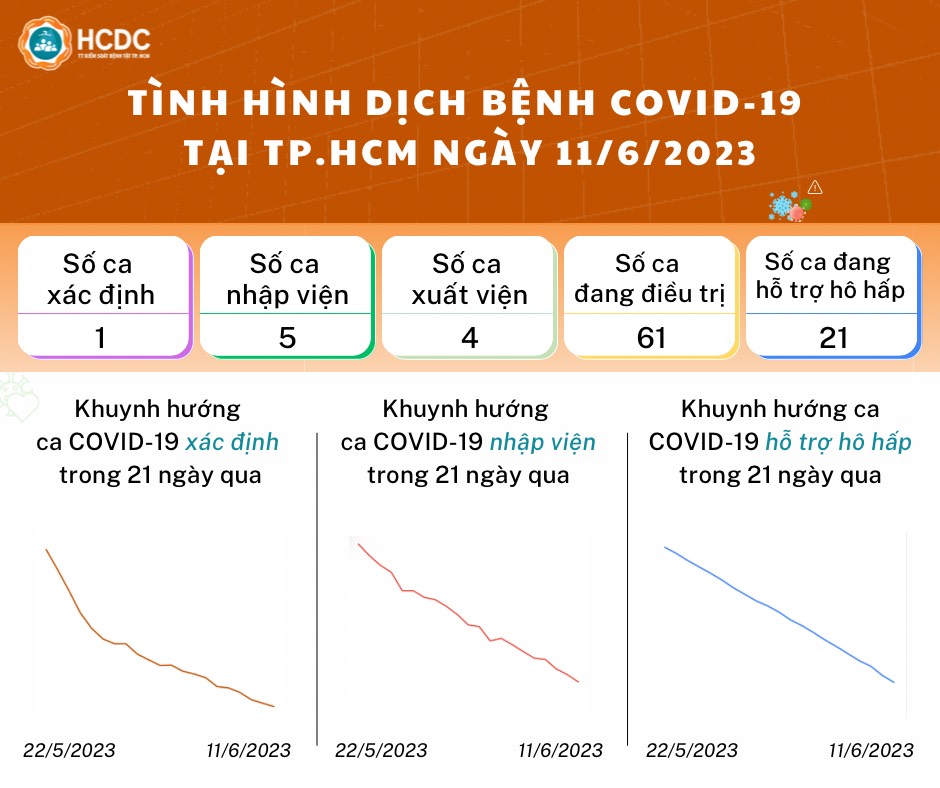 Tình hình dịch bệnh COVID-19 tại TP. Hồ Chí Minh ngày 11/6/2023